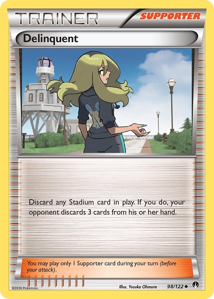 Delinquent (98/122) Reverse Holofoil Uncommon NM BKP XY - BREAKpoint Pokemon TCG