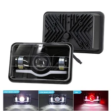 For 1982-1984 Nissan Maxima 4x6"inch LED Headlight Hi-Lo Sealed Beam Halo DRL