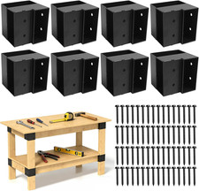 8Pcs Workbench Brackets Kit 3-Way Right Angle Corner Brackets for DIY Deck Table