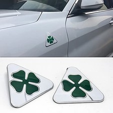2 pcs Giulia Stelvio Accessories Micro Chapter 3D Sticker Four-Leaf Clover