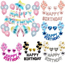 Happy Birthday Decorations Multiple Styles Banners Balloons Sets Party Supplies