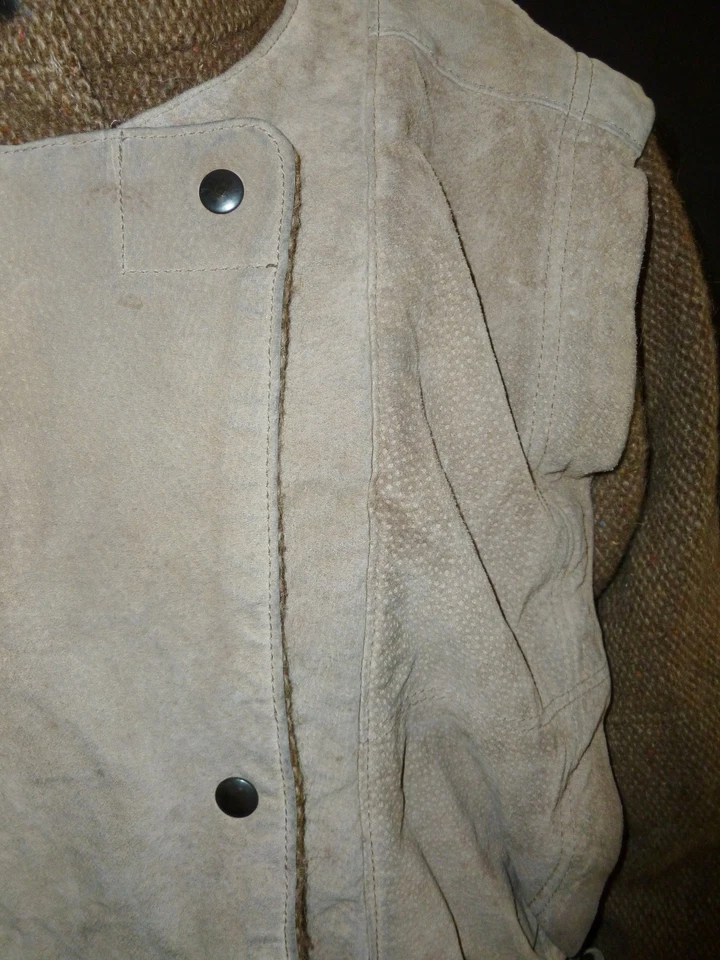 DE COLECCIÓN Avanti Chaqueta de Cuero L Para Hombres Marrón Cerdo Gamuza Abrigo Hombres Gamuza Bombardero Foto 2 de 4