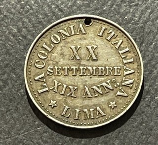 Peru (Colonial Italia) XX September XIX Anno Lima: Fede E Lavoro Holed