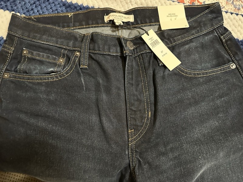 Banana Republic Jeans Womens 27 Long Blue Denim 90s Relaxed Mid Rise NWT
