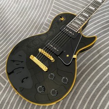 Custom Les Paul Black Beauty electric guitar P90 pickup yellow binding