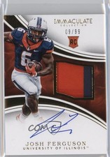 2016 Panini Immaculate Collegiate Rookie 9/99 Josh Ferguson #140 Patch Auto 6h5