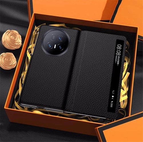 Für Honor Magic V5 V3 Smart Fenster Vollkorn Echt Leder Flip Case Schutztasche - Bild 19 von 19