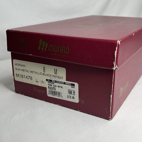 Munro American Morgan Loafer Gun Metal Metallic/ Black Patent Women’s Sz 8M Box - Picture 16 of 16