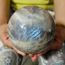 4.07LB Natural Moonstone Ball Quartz Crystal Polishing Ball Healing Decoration