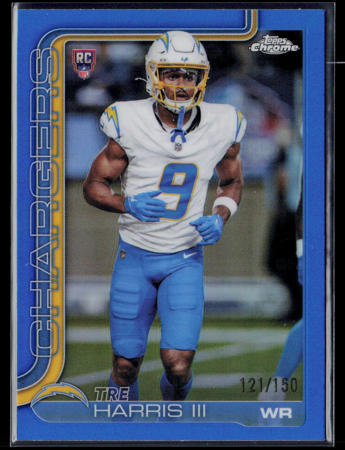 2025 Topps Chrome TRE HARRIS III RC Blue Refractor #/150 #338 Chargers