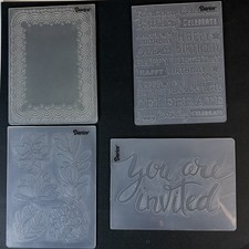 Darice Embossing Folders Lot of 4 Mixed Designs Floral Birthday Invitations