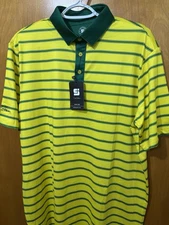Coby Stevens Striped Polo Golf Shirt Men's Size Large New With tags