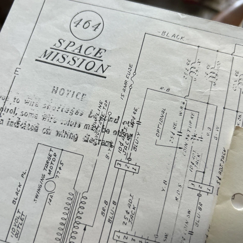 original Space Mission Set Williams pinball MACHINE manual - Image 4 of 4