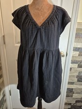 Old Navy Women's Black Swing Dress Size M, 100% Cotton Short Sleeves