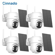 4Pack 2K Home Security Camera Solar Panel 360 PTZ Wireless Ai Detection Outdoor