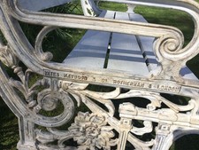 Vintage Cast Iron Decorative Garden Bench - UK Made By Yates& Haywood