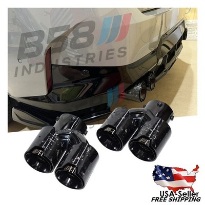 2019-2026 BMW M340i M440i M240i FORGED CARBON STAINLESS QUAD EXHAUST MUFFLER TIP