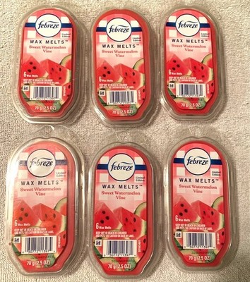 Lot of 6 Febreze Wax Melts Sweet Watermelon Vine Limited Edition 2.5 oz