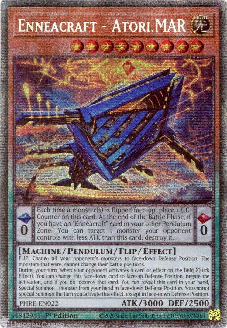 PHRE-EN022 Enneacraft - Atori.MAR : Starlight Rare 1st Edition Mint YuGiOh Card