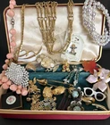 Vintage Costume Jewelry Lot Jomaz Monet Purple Czech Glass Rhinestone Farrington