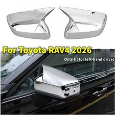 ABS Chrome OX Horn Side Rearview Mirror Cover Wing Cap For Toyota RAV4 2026