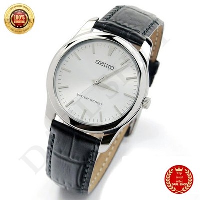 SEIKO Watch Men's SCXP031 Silver x Black Cowhide Leather Quartz JAPAN NEW