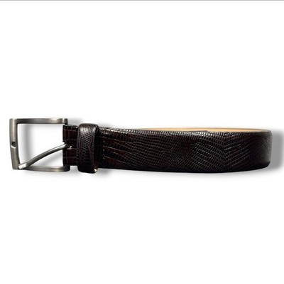 Bosca Men s Brown Lizard Print Leather Dress Belt Size 36 Made in Canada B03851