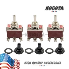 3x Heavy Duty Momentary DPDT (ON)-OFF-(ON) Toggle Switch 20A 125V Waterproof