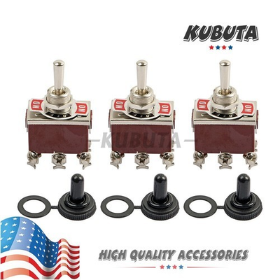 #ad 3x Heavy Duty Momentary DPDT ON OFF ON Toggle Switch 20A 125V Waterproof $8.28