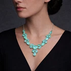 Paraiba Tourmaline Gemstone 925 Sterling Silver Jewelry Necklace Size-17-18"