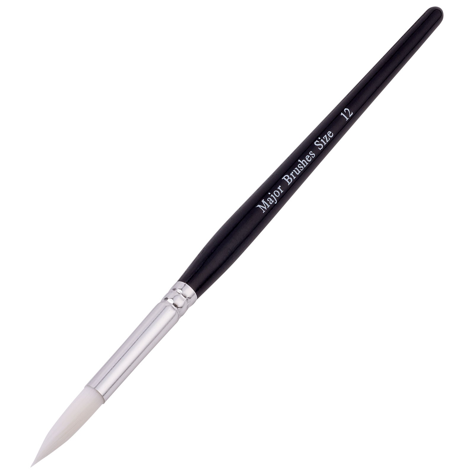 PACK 10 SIZE 12 WHITE SYNTHETIC SABLE ROUND ARTIST ACRYLIC CRAFT PAINT BRUSHES - Image 2