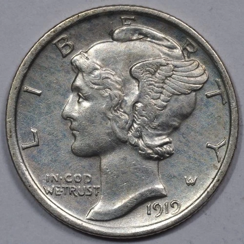 1919  Mercury Dime Choice AU - AUCTION