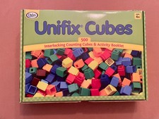 Didax Unifix Cubes 500 Interlocking Counting Cubes Activity Booklet Excellent