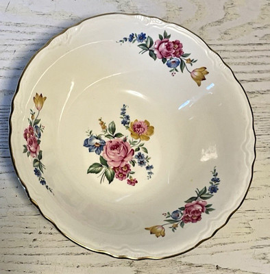 Scio Hazel Rose Floral Vegetable Bowl 8.5'' Vintage USA