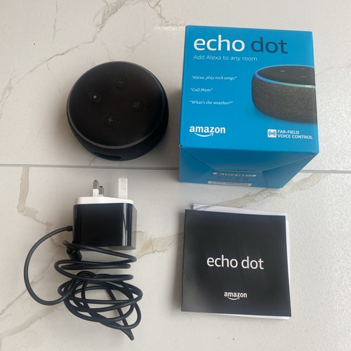 Amazon Echo Dot C78MP8 (3. Gen) Smart Lautsprecher mit Alexa - Schwarz UK Netzstecker