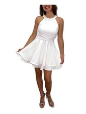 EMERALD SUNDAE Womens Ivory Above The Knee Trapeze Dress Size: 13