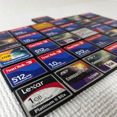 Lot of 32 Vintage CompactFlash CF Cards 1GB 512MB SanDisk Lexar PNY TESTED