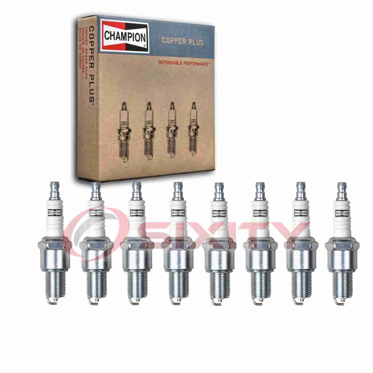 8 pc Champion Copper Plus Spark Plugs for 1966 Chevrolet Caprice 6.5L V8 qd