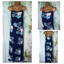 V BY VERY MAXI DRESS SIZE 18, Navy Floral stretch Jersey Summer holiday Dress