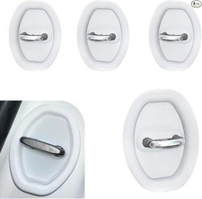4 PCS White Universal Car Door Latch Lock Cover, Highly Elastic S Color: White