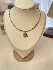 Colorful beaded necklace, suitable for girls, women's necklace, birthday gift