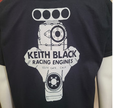 Vintage DRAG RACE T-shirt KEITH BLACK RACING ENGINES SOUTH GATE CALIFORNIA
