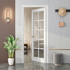 24x80 Interior French Door 10 Pane Clear Glass Closet Pantry Preassembled Shaker