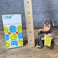 Steiff 3" Jocko Brown Chimpanzee Monkey 0020/11 Tag Vintage With Original Box