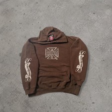 Y2K Brown West Coast Choppers Hoodie size medium
