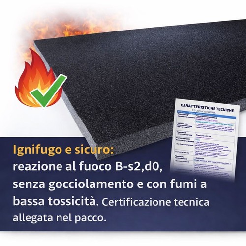 Pannello Fonoassorbente Insonorizzante Adesivo pellificato non assorbe acqua - Afbeelding 1 van 10