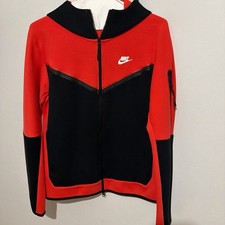 light crimson / black /white Nike Tech Fleece full zip hoodie and jogger set