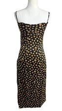 WeWoreWhat Floral Cowl Neck Slip Midi Dress Black Daisy Womens 2 NEW Cottagecore