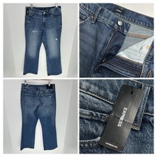 Express NWT Boot Cut Mid Rise Stretch Jeans Size 10S Distressed Denim 31x28.5