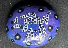 Jesus Rock Painted 1 John 4:18. Love 1 Another Double Sided 2x3 Inches